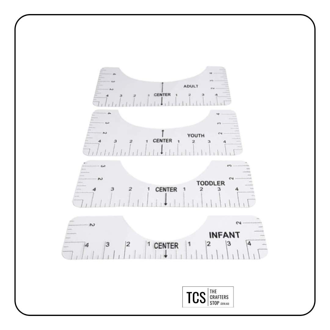 HTV T-Shirt Alignment Tool Set (4pcs) - 4 Colours available