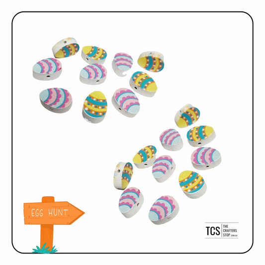 Wooden Easter Egg Shaped Beads