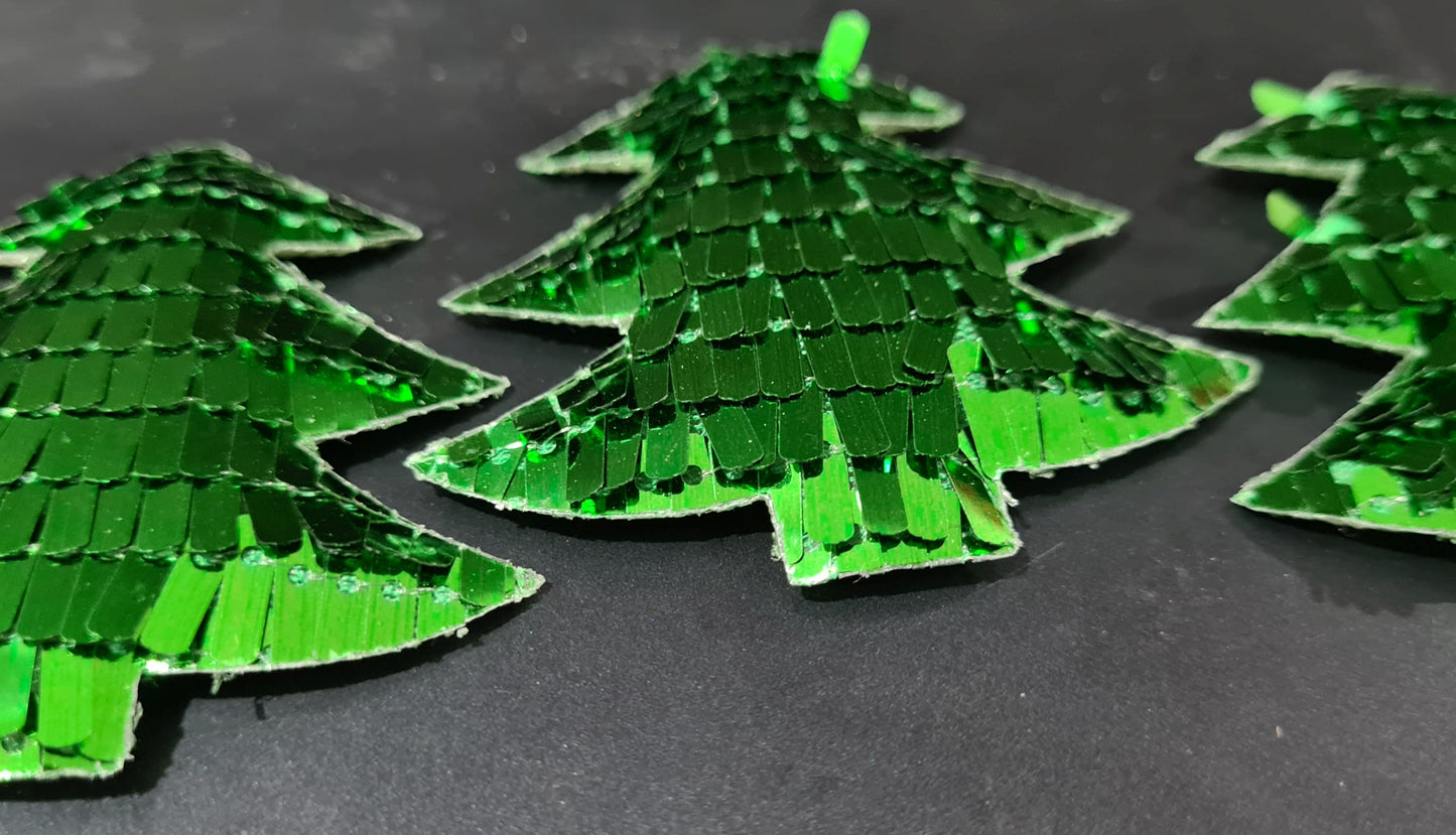 3D Fabric Puffy Christmas Tree Embellishments