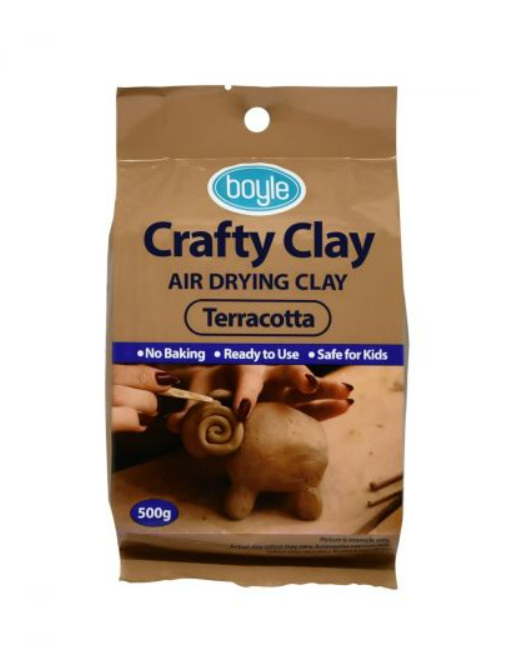 Crafty Air Dry Clay 500g (White/Terracotta)