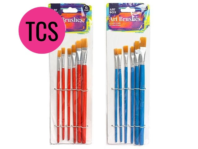 Art Box 6pce Flat Art Brush Set