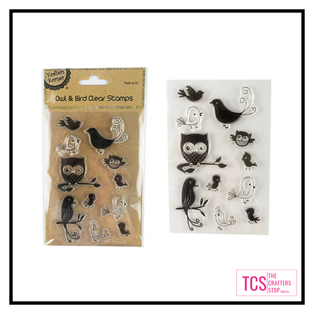 11 Piece Bird and Owl Stamp Set