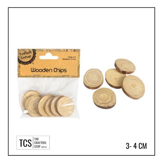 Natural Wooden Slices/Chips 3-4cms