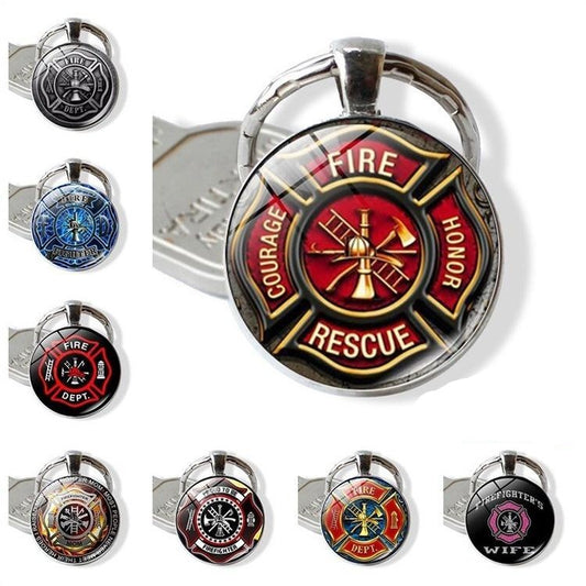 Metal/Glass Fire Fighter Keyring
