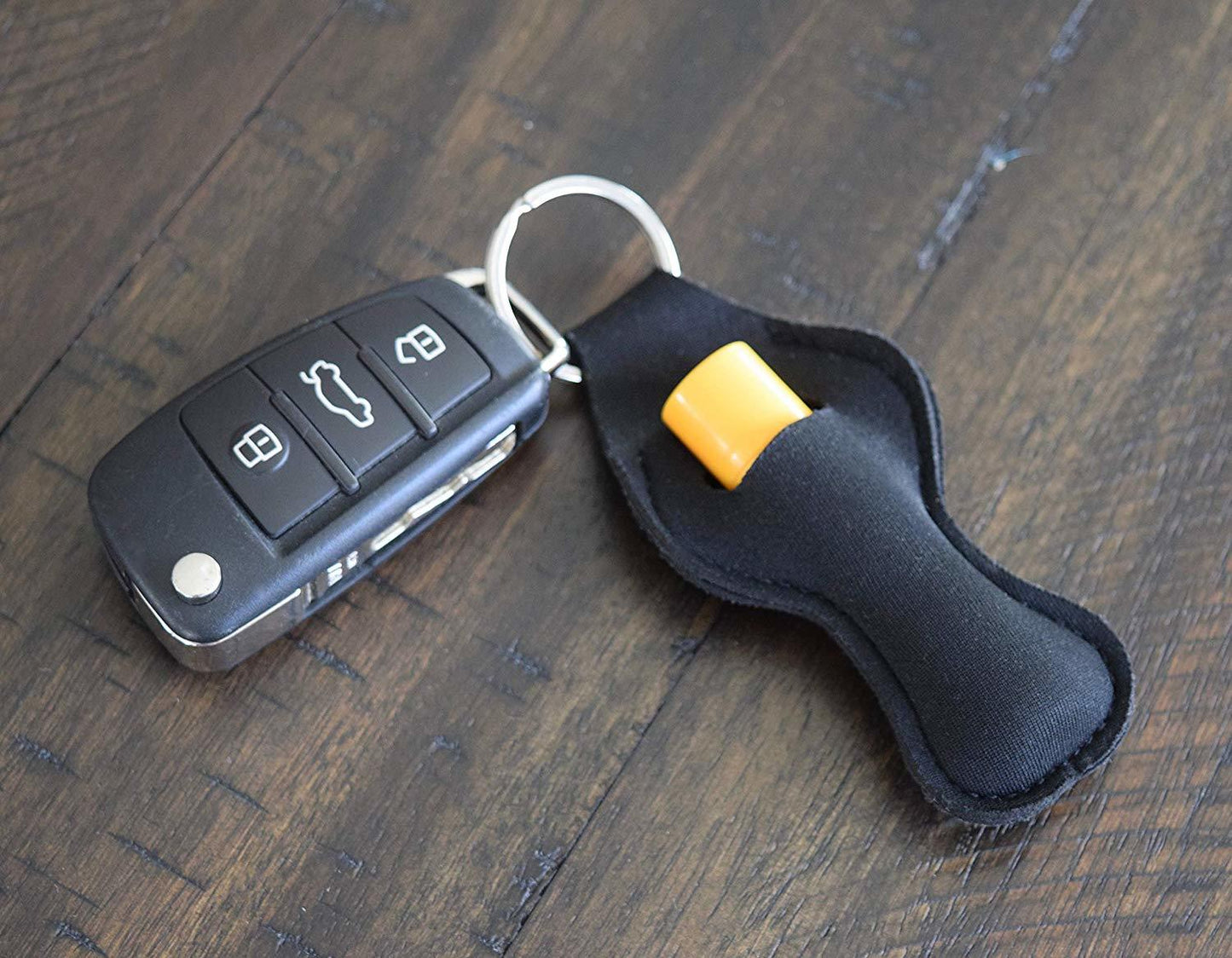 Neoprene Chap Stick or Lip Balm Holders with Keyring