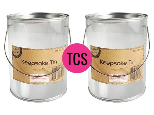 Plastic Paint Bucket Style Keepsake Tins - 2 Sizes