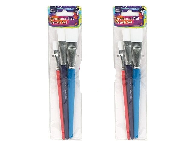 Premium Flat Brushes 3pk
