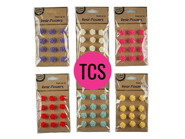 Pack of 12 Resin Flowers