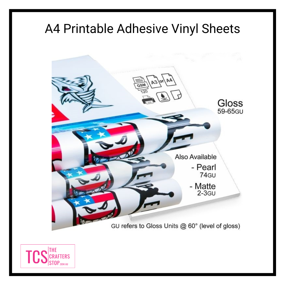 A4 Printable PP Adhesive VINYL Sheets - Inkjet (Clear Backing)