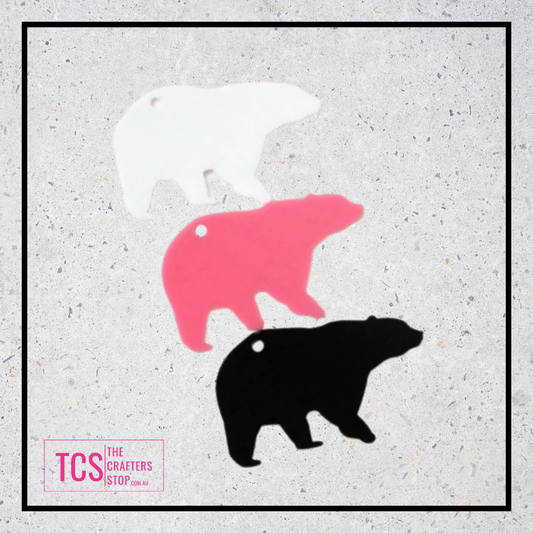 Acrylic Bear Shape Blank 76mm