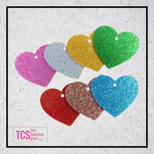 Acrylic Glitter Heart Shape Blank