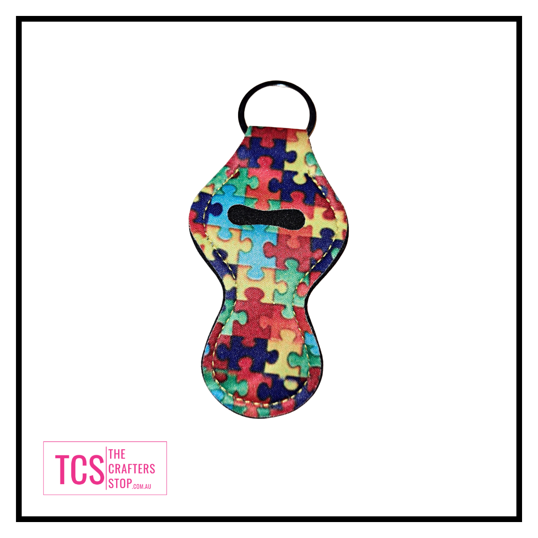 Neoprene Chap Stick or Lip Balm Holders with Keyring