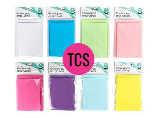 Card Making - Pack of 6 Blank Cards and Envelopes