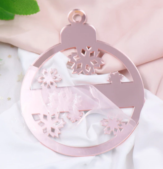 Mirror Acrylic Christmas Snowflake Bauble Blank