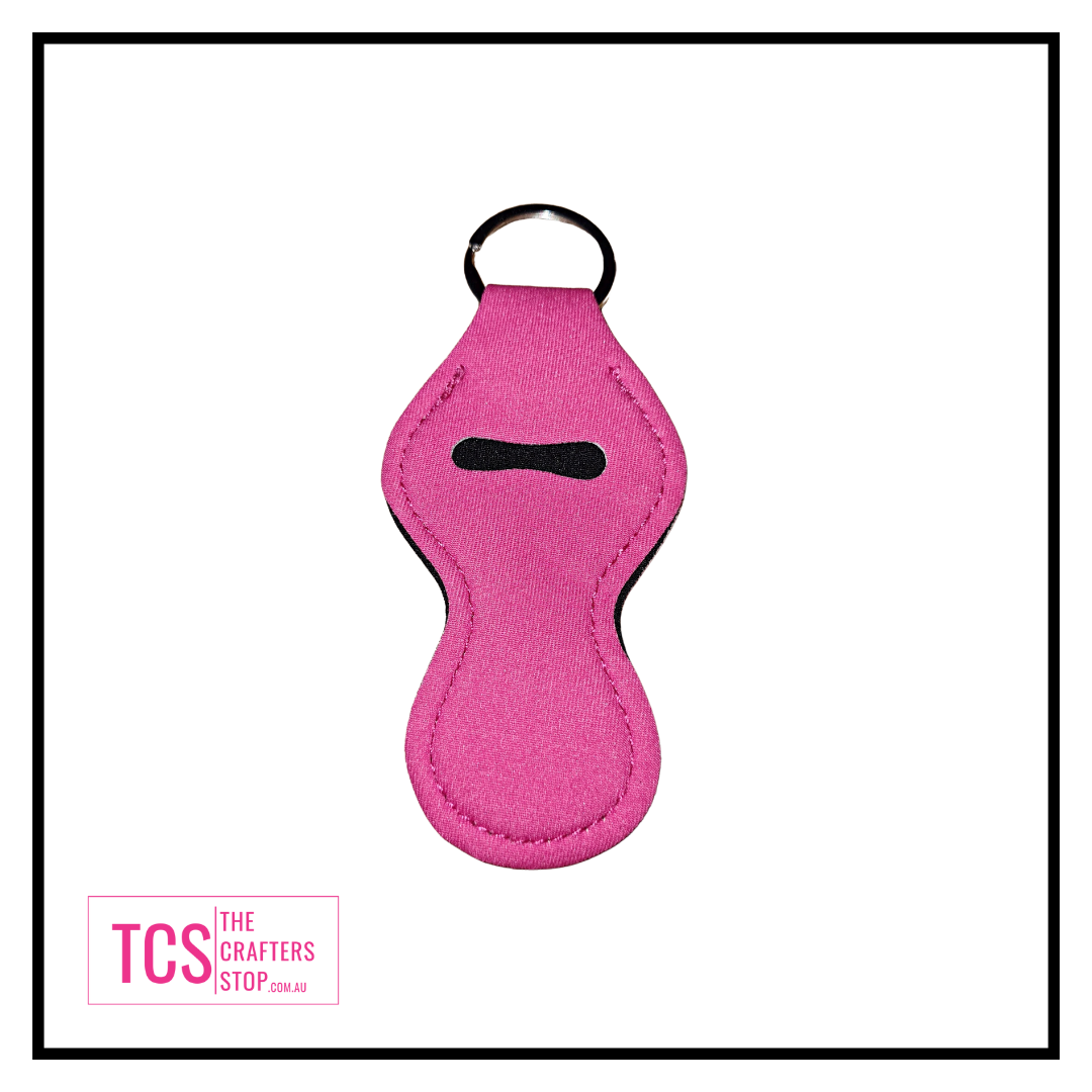 Neoprene Chap Stick or Lip Balm Holders with Keyring