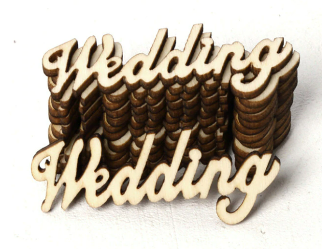 Wooden Laser Cut-outs - Wedding/Love Theme